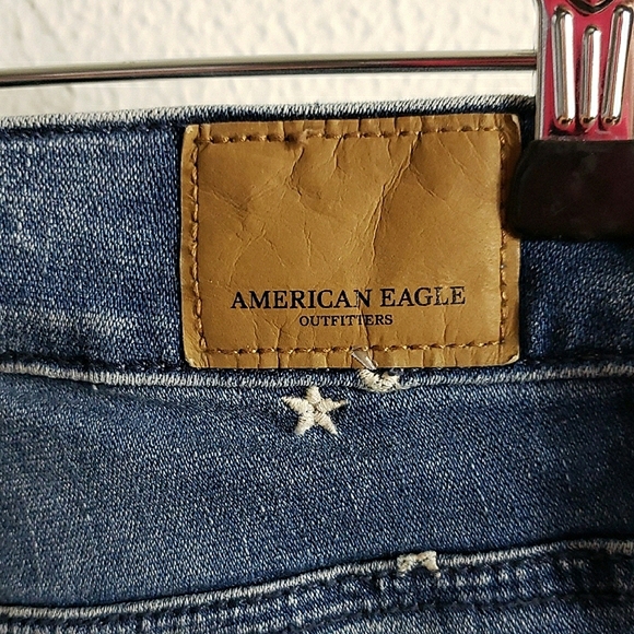 AEO American Eagle Outfitters High Rise Jegging Embroidered Star Blue Preppy 0 - Picture 7 of 10
